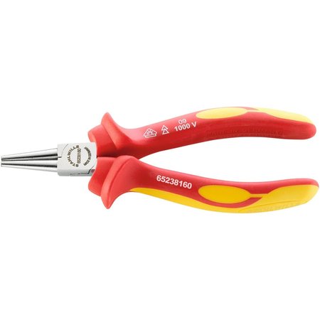 STAHLWILLE TOOLS VDE round nose plier, short L.160 mm head chrome plated handles insulated 65238160